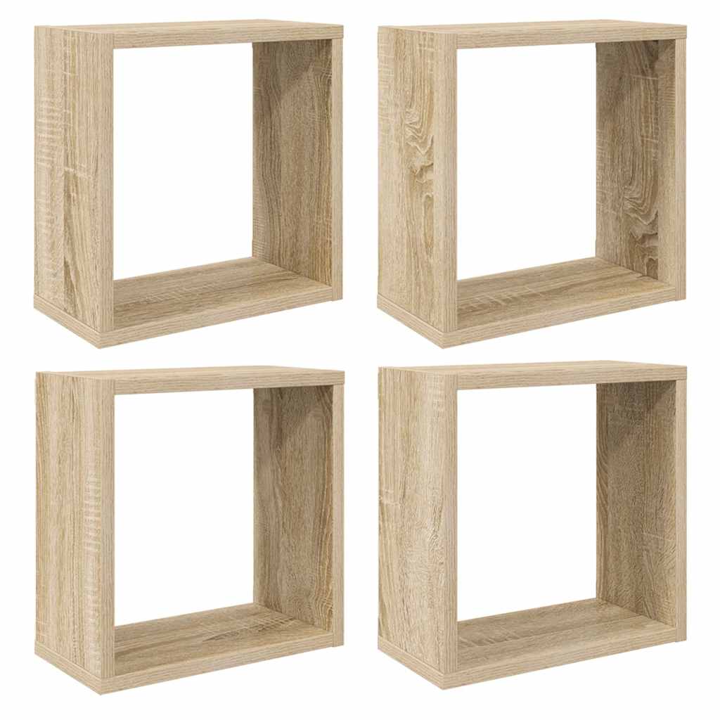 Würfelregale 4 Stk. Sonoma-Eiche 30x15x30 cm