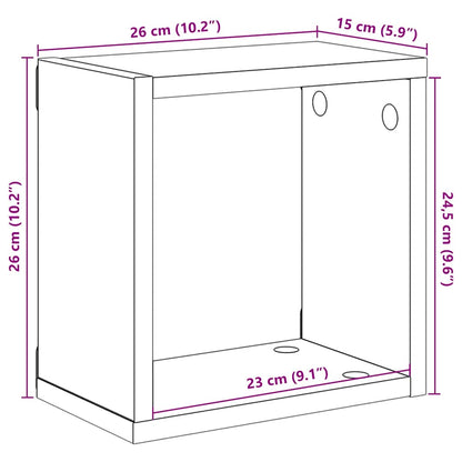 Würfelregale 4 Stk. Betongrau 26x15x26 cm