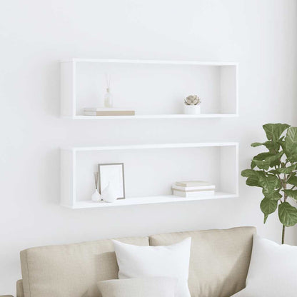 Würfelregale 2 Stk. Weiß 100x15x30 cm Holzwerkstoff