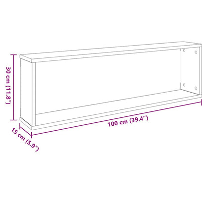 Würfelregale 2 Stk. Sonoma-Eiche 100x15x30 cm Holzwerkstoff