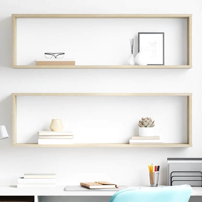 Würfelregale 2 Stk. Sonoma-Eiche 100x15x30 cm Holzwerkstoff