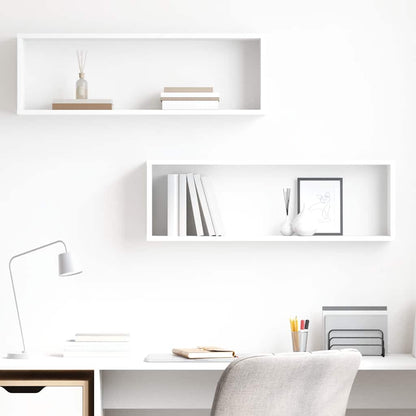 Würfelregale 2 Stk. Weiß 80x15x26,5 cm Holzwerkstoff