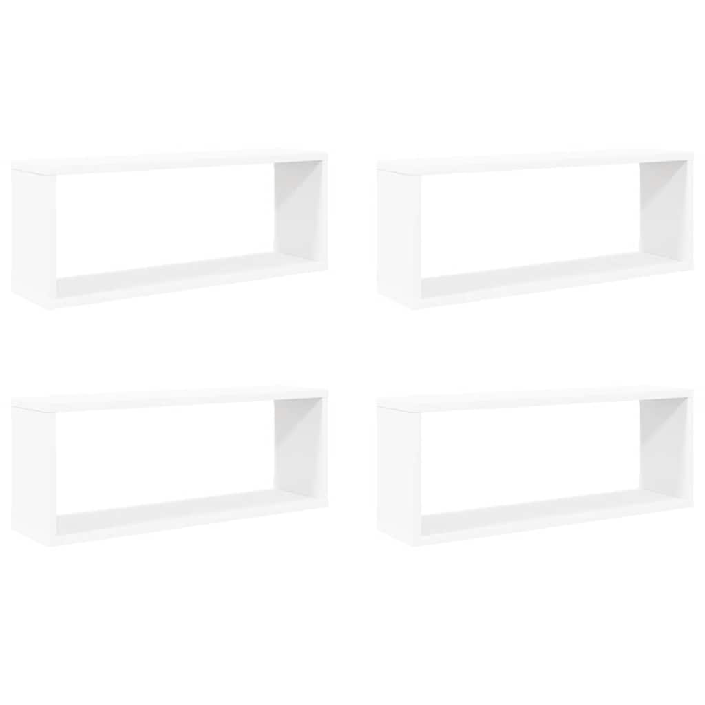 Würfelregale 4 Stk. Weiß 60x15x23 cm Holzwerkstoff