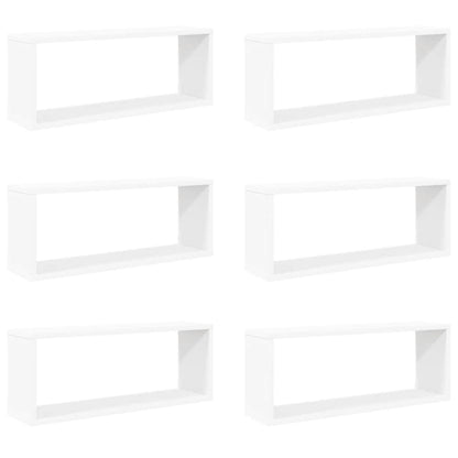 Würfelregale 6 Stk. Weiß 60x15x23 cm Holzwerkstoff