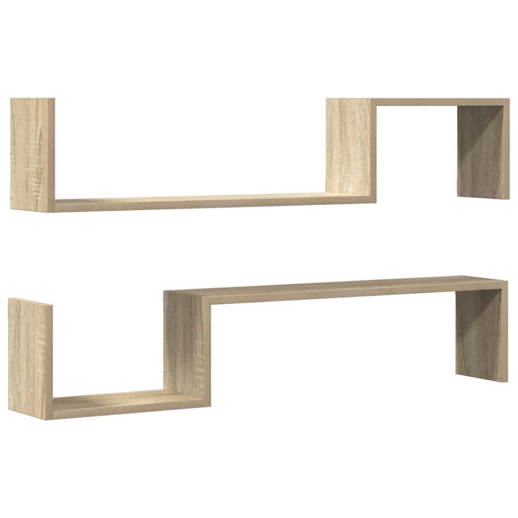 Wandregale 2 Stk. Sonoma-Eiche 100x15x20 cm Holzwerkstoff