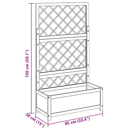 Hochbeet mit Spalier 85x38x150 cm Massivholz Akazie