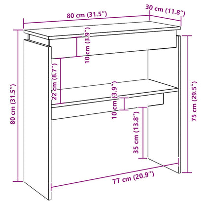 Konsolentisch Schwarz 80x30x80 cm Holzwerkstoff