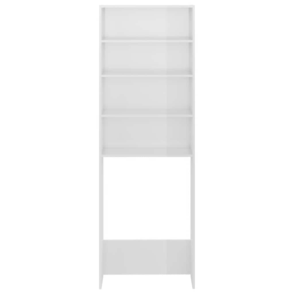 Waschmaschinenschrank Hochglanz-Weiß 64x24x190 cm