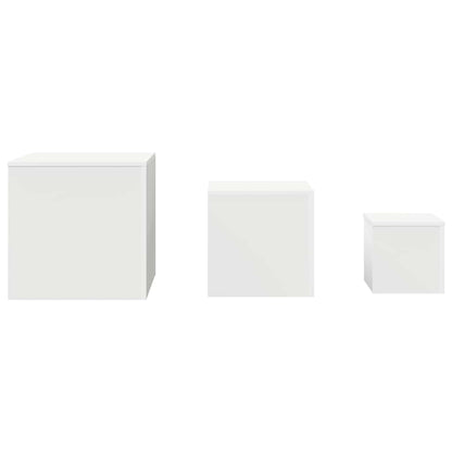 Beistelltische 3 Stk. Weiß Holzwerkstoff