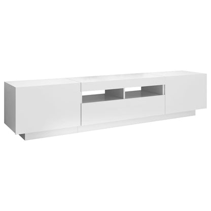 TV-Schrank mit LED-Leuchten Weiß 180x35x40 cm