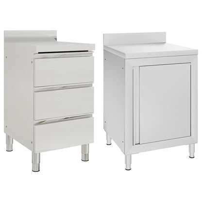 Gastro-Küchenschränke 2 Stk. Edelstahl