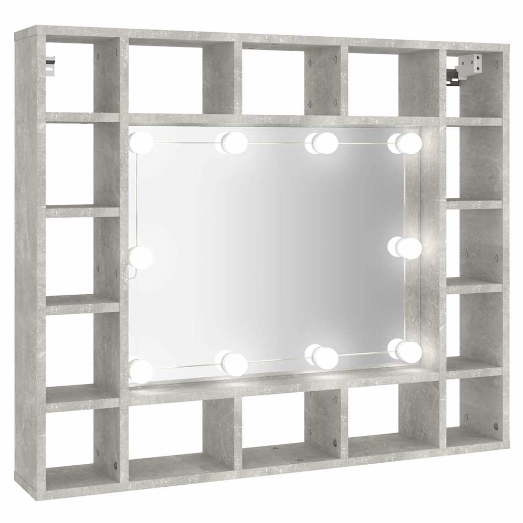 Spiegelschrank mit LED Betongrau 91x15x76,5 cm