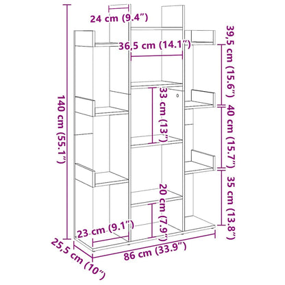 Bücherregal Sonoma-Eiche 86x25,5x140 cm Holzwerkstoff