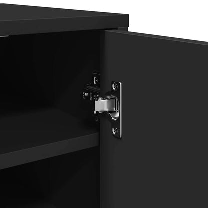 Schuhschrank Schwarz 32x35x70 cm Holzwerkstoff