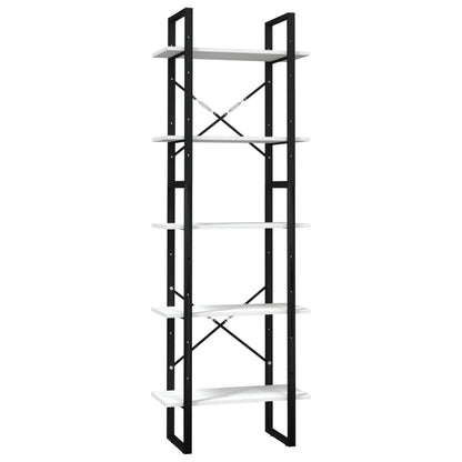 Bücherregal 5 Fächer Weiß 60x30x175 cm Massivholz Kiefer