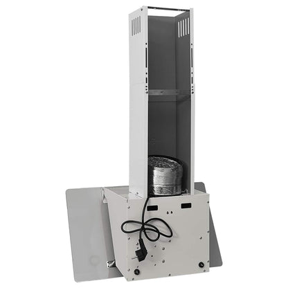 Dunstabzugshaube 60 cm Stahl und Hartglas Weiß