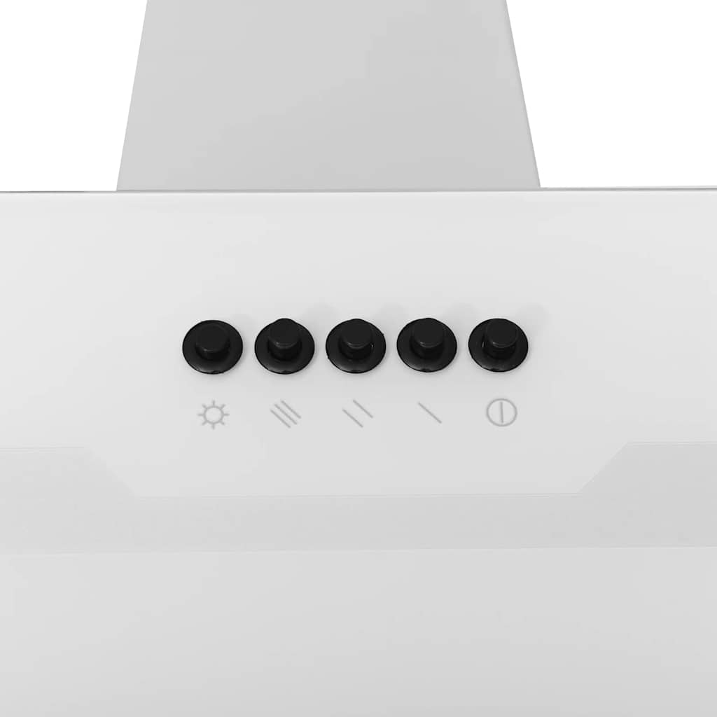 Dunstabzugshaube 60 cm Stahl und Hartglas Weiß