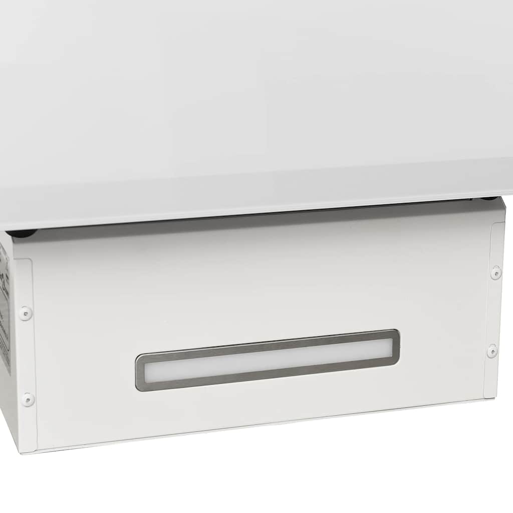 Dunstabzugshaube 90 cm Stahl und Hartglas Weiß