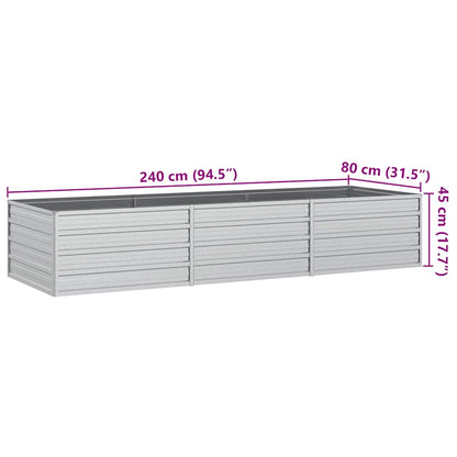 Garten-Hochbeet 240x80x45 cm Verzinkter Stahl Silber