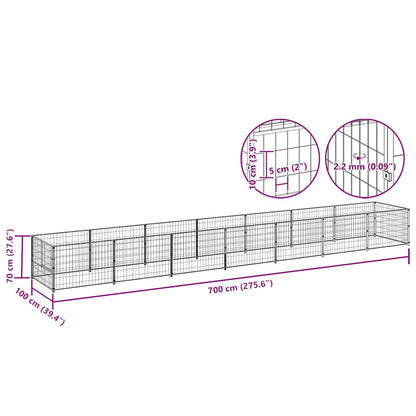Hundezwinger Schwarz 7 m² Stahl