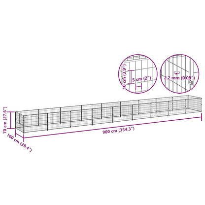 Hundezwinger Schwarz 9 m² Stahl