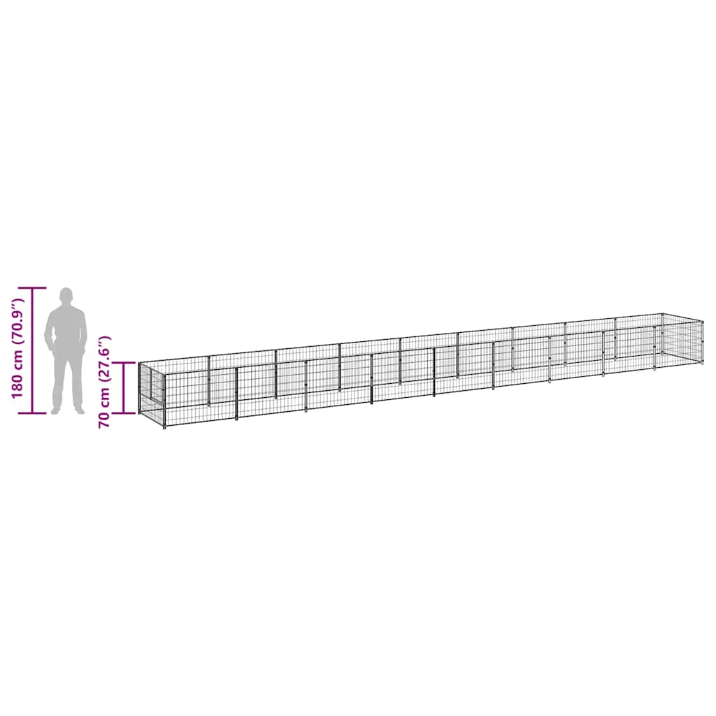 Hundezwinger Silbern 9 m² Stahl