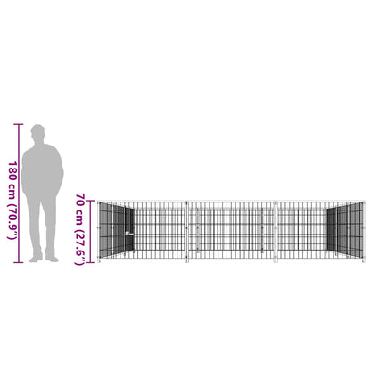 Hundezwinger Schwarz 9 m² Stahl