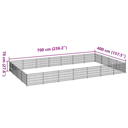 Hundezwinger Schwarz 28 m² Stahl