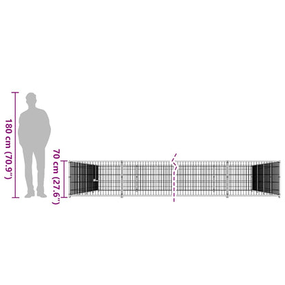 Hundezwinger Schwarz 28 m² Stahl