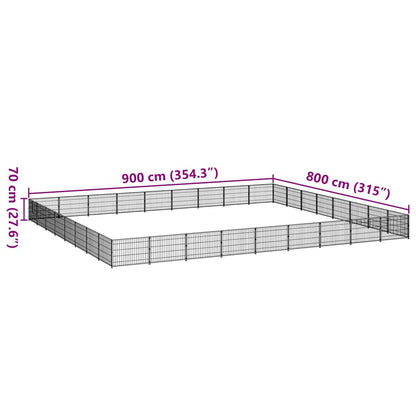 Hundezwinger Schwarz 72 m² Stahl