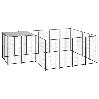 Hundezwinger Schwarz 6,05 m² Stahl