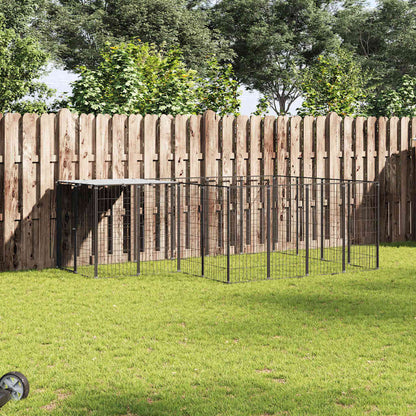 Hundezwinger Schwarz 6,05 m² Stahl