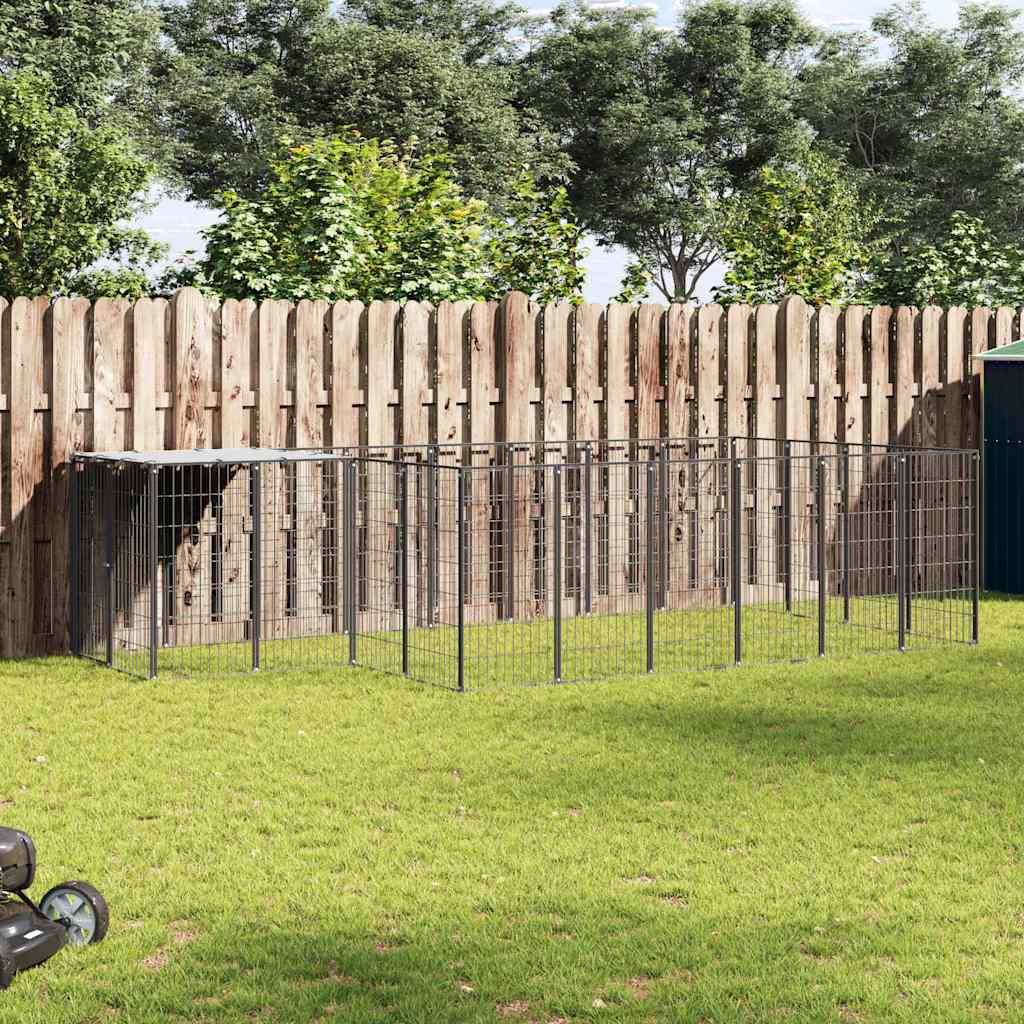 Hundezwinger Schwarz 8,47 m² Stahl