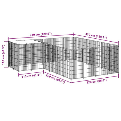 Hundezwinger Schwarz 8,47 m² Stahl