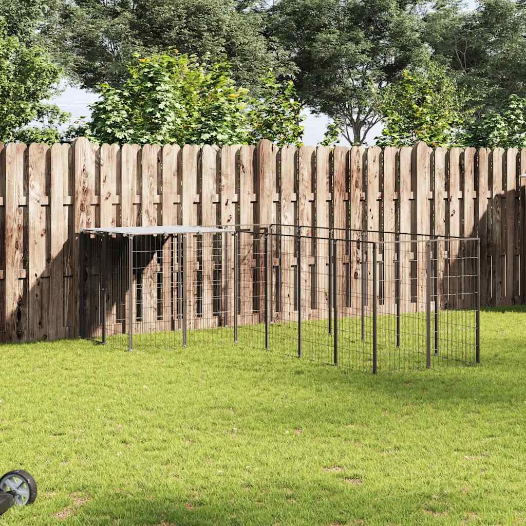 Hundezwinger Schwarz 8,47 m² Stahl