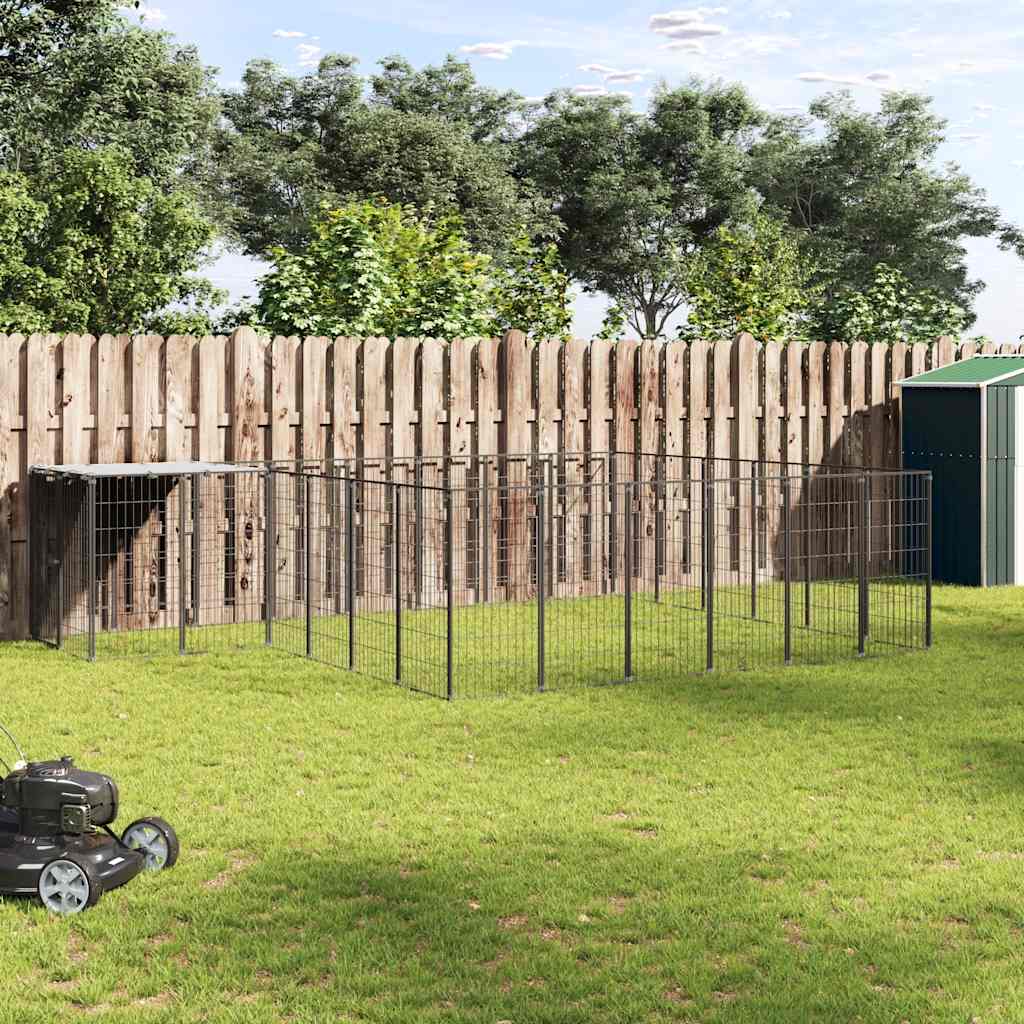 Hundezwinger Schwarz 12,1 m² Stahl