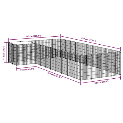 Hundezwinger Schwarz 13,31 m² Stahl