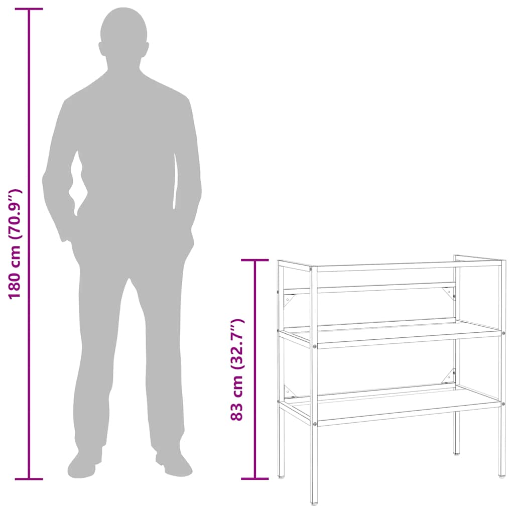 Badezimmer Waschtischgestell Weiß 79x38x83 cm Eisen