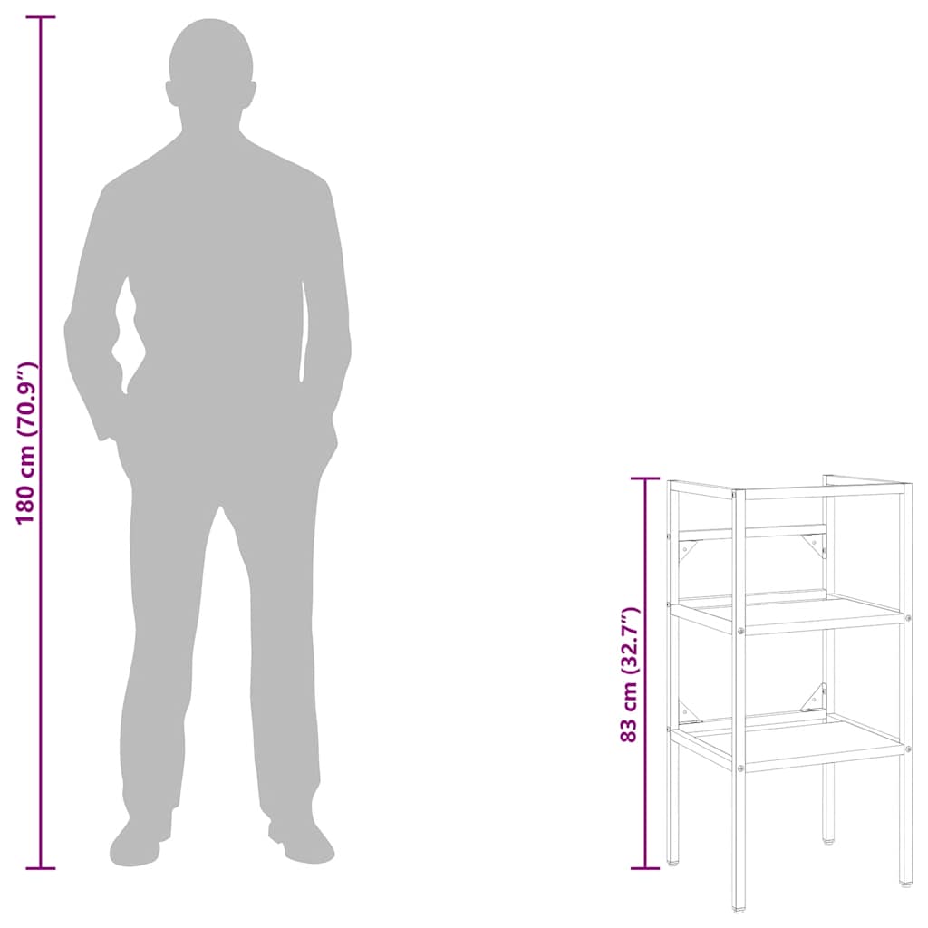 Badezimmer Waschtischgestell Schwarz 40x38x83 cm Eisen