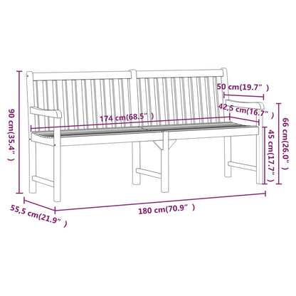 Gartenbank 180 cm Massivholz Akazie