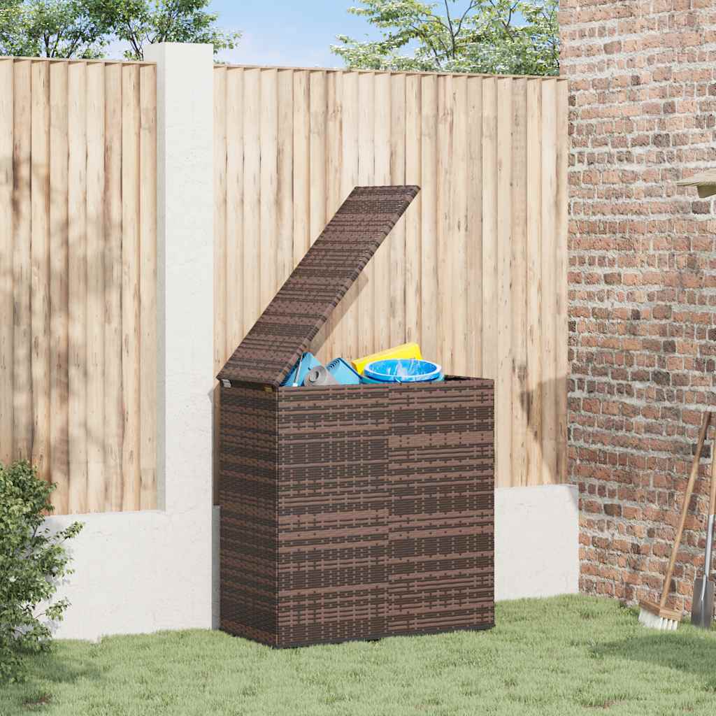 Garten-Kissenbox PE Rattan 100x49x103,5 cm Braun