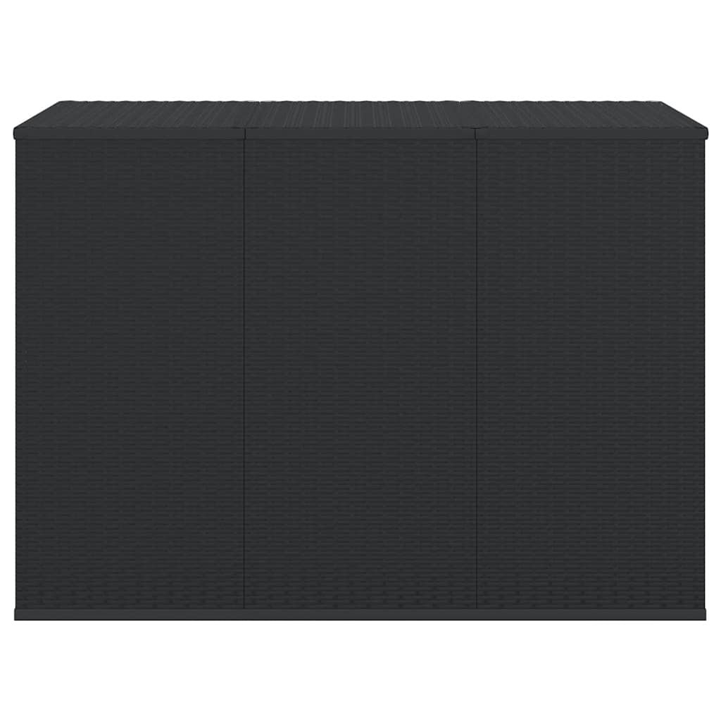 Garten-Kissenbox PE Rattan 145x100x103 cm Schwarz
