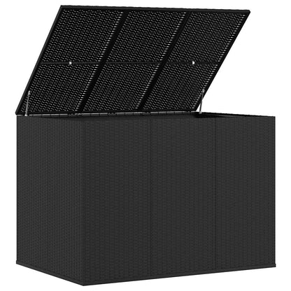 Garten-Kissenbox PE Rattan 145x100x103 cm Schwarz