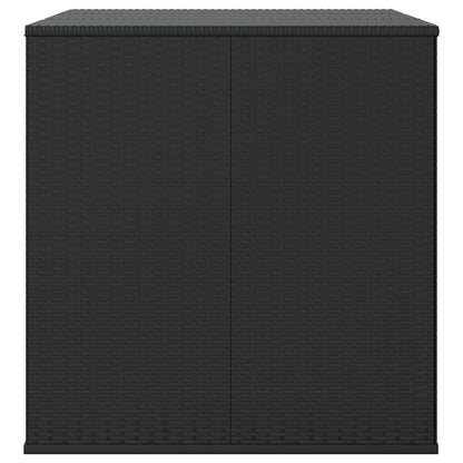 Garten-Kissenbox PE Rattan 145x100x103 cm Schwarz