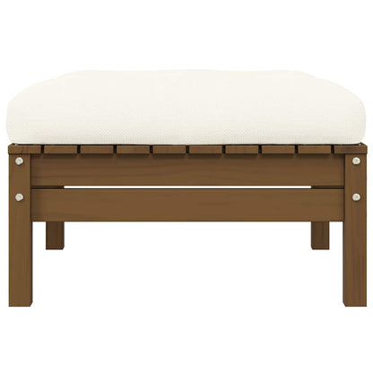 Gartensofa 2-Sitzer mit Creme Kissen Massivholz Kiefer