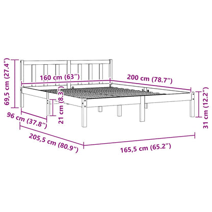 Massivholzbett Kiefernholz 160x200 cm