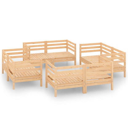 8-tlg. Garten-Lounge-Set Massivholz Kiefer