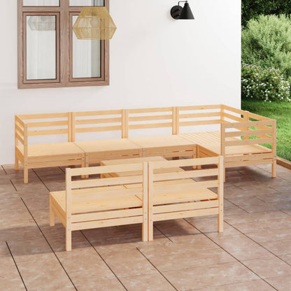8-tlg. Garten-Lounge-Set Massivholz Kiefer