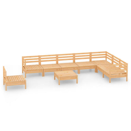 9-tlg. Garten-Lounge-Set Massivholz Kiefer