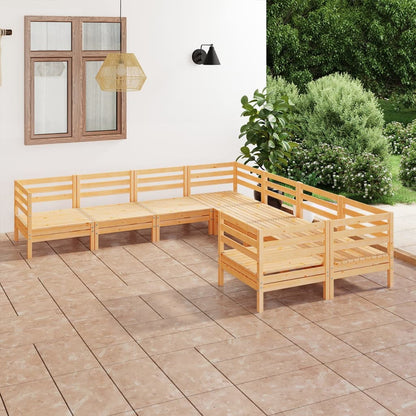 8-tlg. Garten-Lounge-Set Massivholz Kiefer